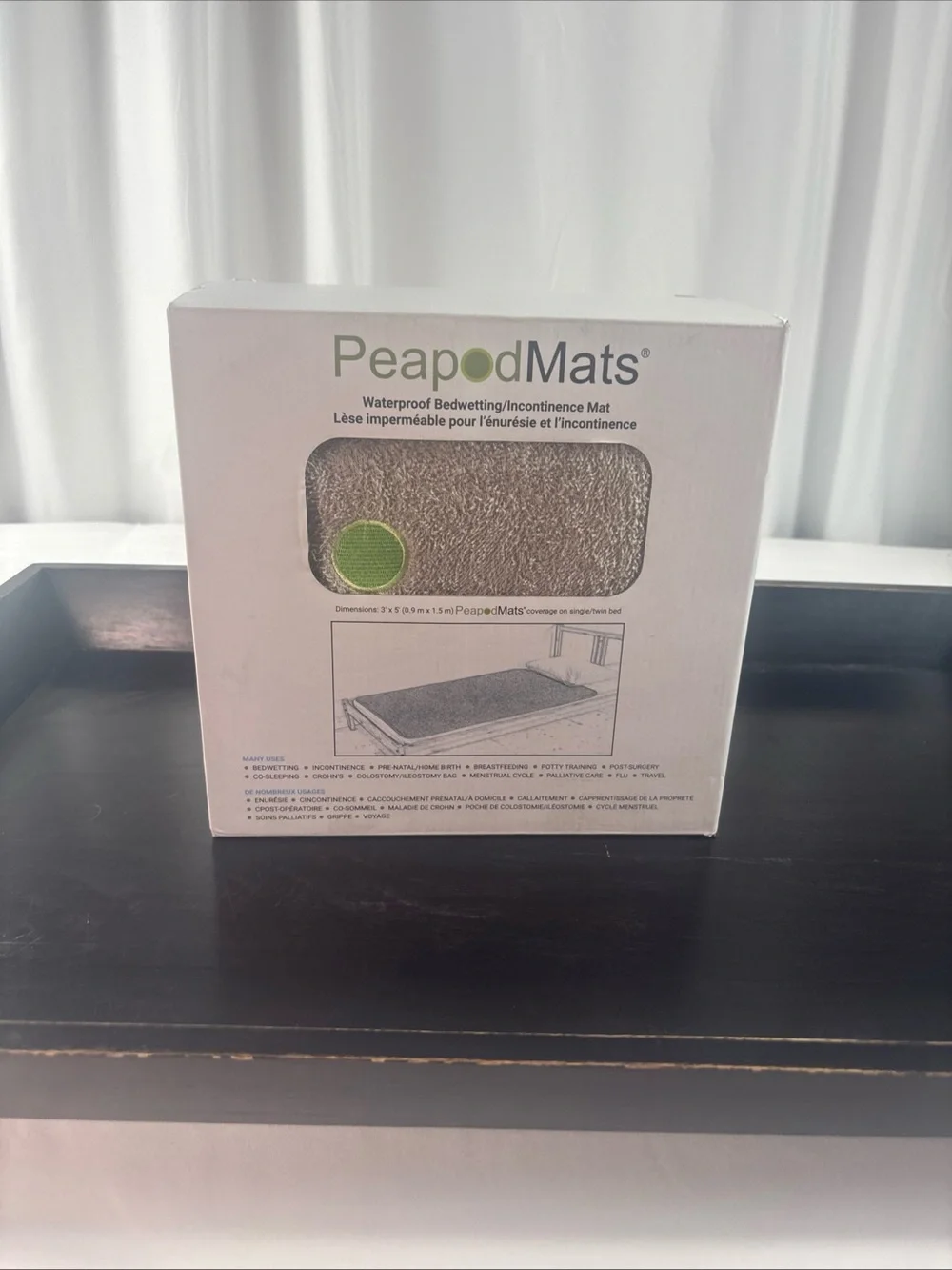 PeapodMats Waterproof Bedwetting & Incontinence Mat 3' x 5' Reusable Washable